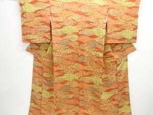 松皮菱に花古典柄小紋着物